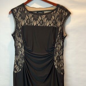 R&M Richards Maxi Black Dress with lace with glitter sparkles